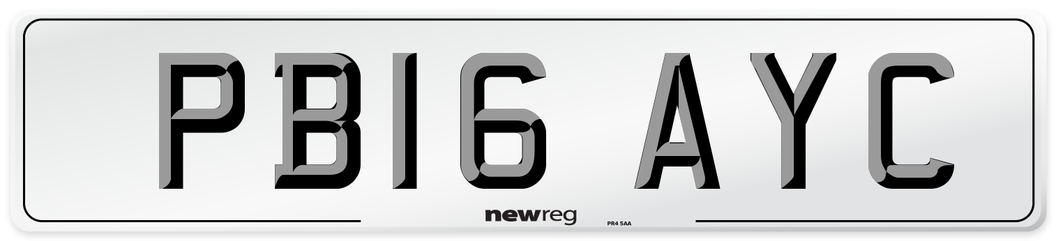 PB16 AYC Number Plate from New Reg